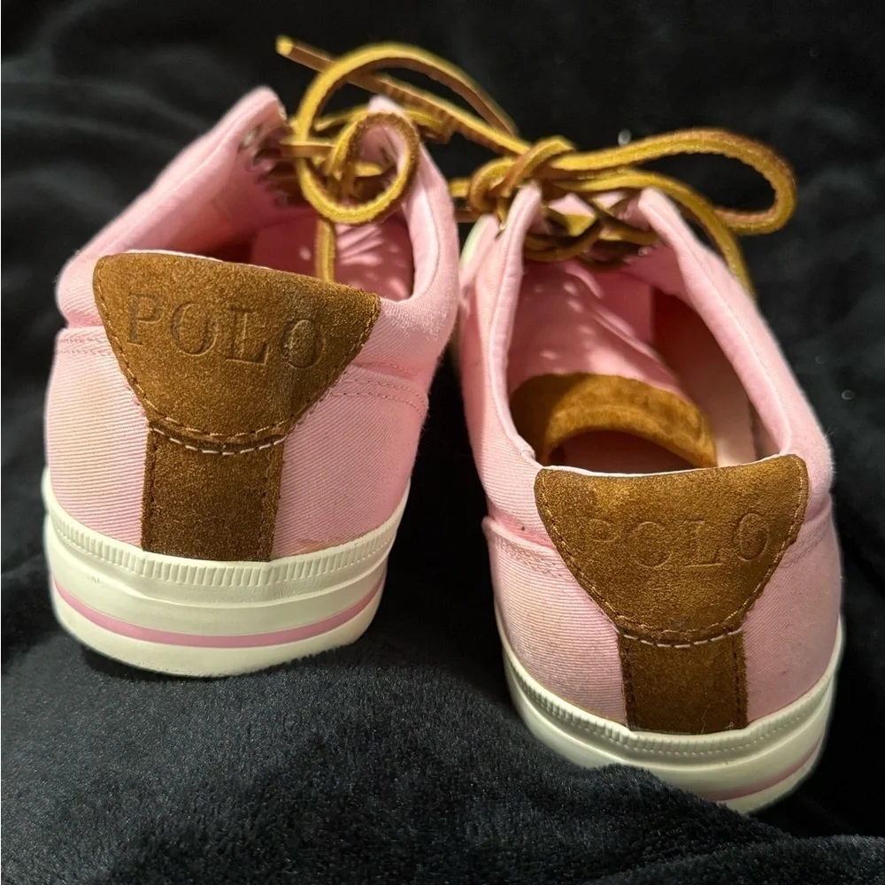 Polo by Ralph Lauren Pink and Brown Sneakers with Iconic Logo